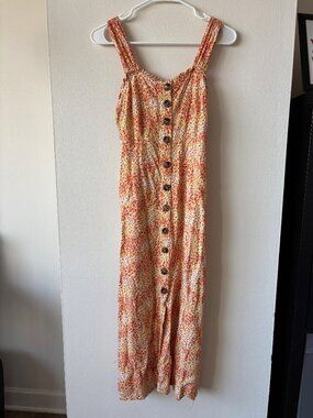 Japna Orange Patterned Dress - Size Small